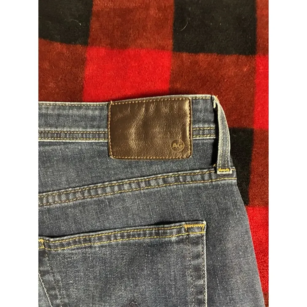 AG Adriano Goldschmied Men's Dark Blue Jeans 36x34 Athletic-Fit Denim Designer